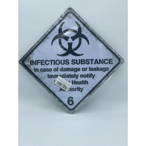Infectious Substance Tin Sign 8" x 10" Diamond Size TIn Sign, NEW - Picture 1 of 2